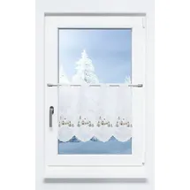 PLAUENER SPITZE Scheibengardine Weihnachtshaus (Bx H) 64,8cm * 45cm braun/Mehrfarbig