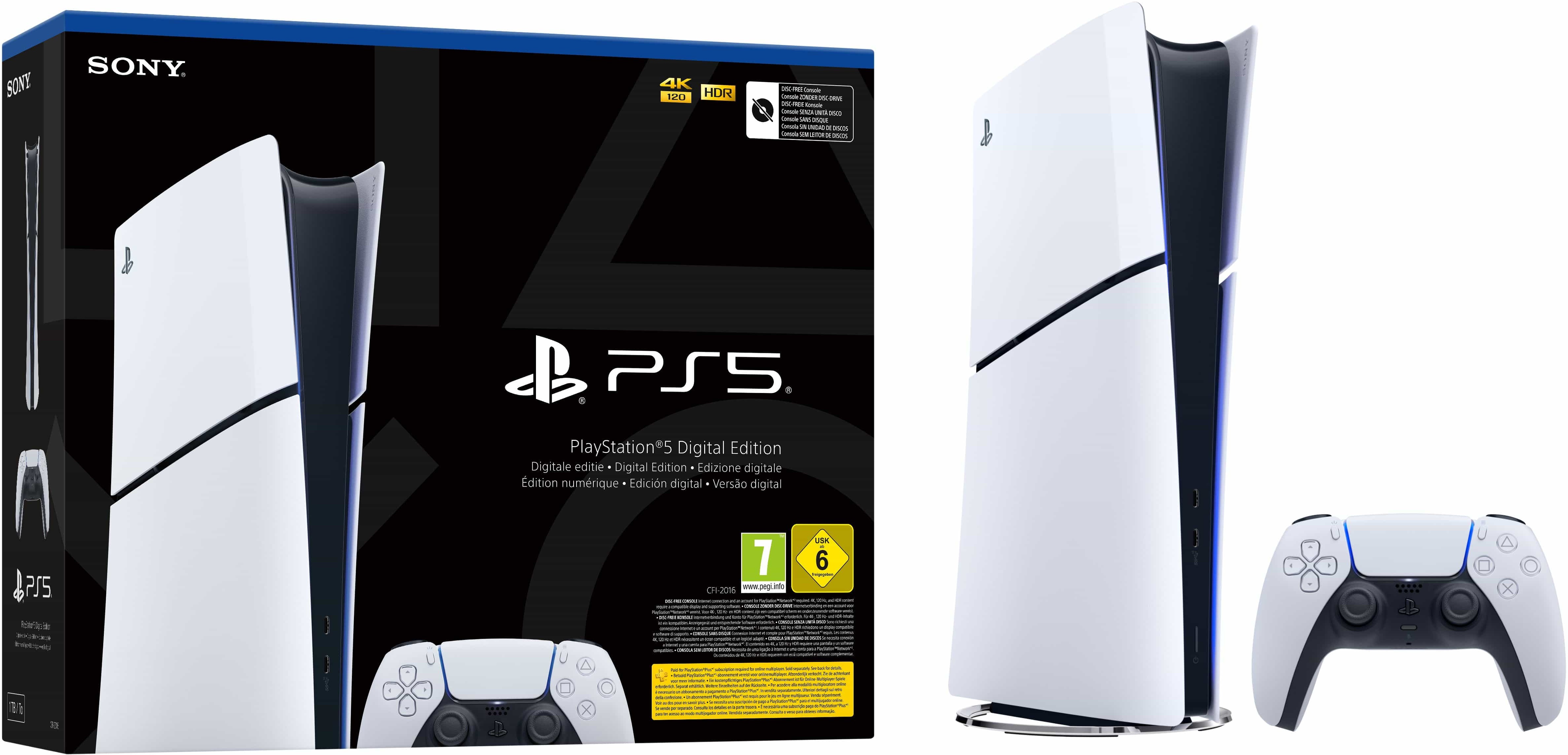 PlayStation 5 Slim Digital Edition 1,02 TB Schwarz, Weiß