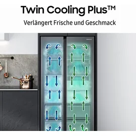 Samsung RS70F66KBTEF Side-by-Side (634 l, 1784 mm hoch, Edelstahl)