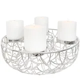 Edzard Adventskranz Milano (ø 34 cm), silberfarben, Edelstahl vernickelt,