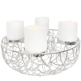 Edzard Adventskranz Milano (ø 34 cm), silberfarben, Edelstahl vernickelt*