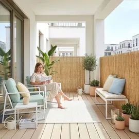 casa.pro Schilfzaun 160 x 300 cm Beige/Natur