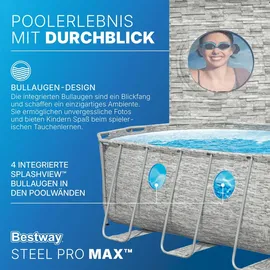 BESTWAY Power Steel Frame Pool oval Set 549 x 274 x 122 cm inkl. Filterpumpe (3-tlg.)