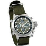 JewelryWe Herren Armbanduhr, Analog Digital Dual Time Studenten Uhr mit nachtleuchtend Zeiger, Hintergrundbeleuchtung, Alarm, Stoppuhr, Chronograph, Glockenspiel, Nylon Armband austauschbar (Grün)