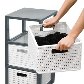 Rotho Rollcontainer Country 37,5 x 32,5 x 71,2 cm 3-tlg. weiß