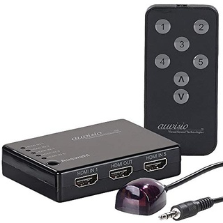 auvisio HDMI Switch: 5-Fach-HDMI-Umschalter mit Fernbedienung, HDMI 1.4, bis 4K UHD (HDMI Hub, HDMI Switch mit Fernbedienung, Kabel Receiver)