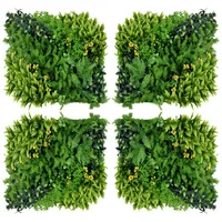 Outsunny Sichtschutzhecke 50 x 50 cm Grün Kunststoff 12 St.