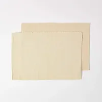 Homescapes - Tischset Creme im 2er-Set 33/50 cm,