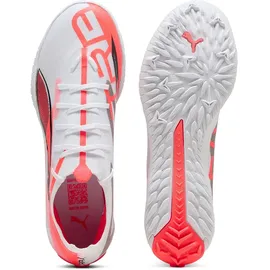 Puma Ultra 5 Match TT Fussballschuh, White Black-Glowing RED, 39 EU