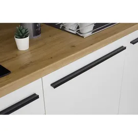 BASIC by Balculina Mid.you Küchenleerblock, weiß Eiche artisan Kunststoff, 3 Schubladen, nur wie online abgebildet bestellbar, 260 cm, wahlweise mit E-Geräten