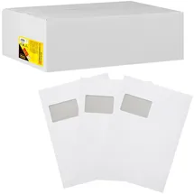 IDENA Faltentaschen C4, weiß, mit Fenster, haftklebend, 100 Stück,