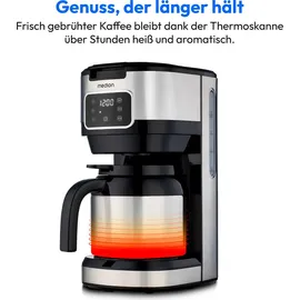 Medion Kaffeemaschine mit Thermoskanne und Timer (Filtermaschine, 10 Tassen, 1,25 Liter, 900 Watt, Timer Zeitschaltuhr, Antitropf, Display, MD11019)