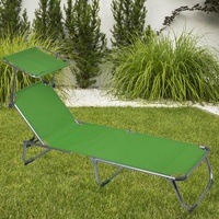 Sonnen Liege ALU klappbar Blende Garten Strand Stuhl Möbel beweglich Textil grün