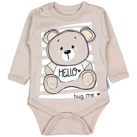 TupTam Baby Bekleidungsset Langarmbody Hose & Mütze – 3-teilig, Farbe: Teddybär beige), Kinder Größe: 74 - 74