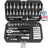 TECPO Steckschlüssel-Satz, 1/4" Antrieb, KFZ Auto Schlüssel