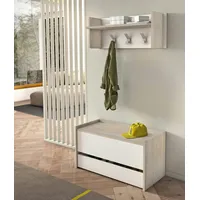 Dmora Truhenbank Dgaiard, Moderne Eingangsmöbel mit Schuhregal, Koffertruhe mit