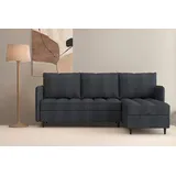 dorel home Ecksofa LINDHUS, L-Form, verschiedene Stellvarianten, Modulsofa, Recamiere, Stauraum, Cord und Chenille-Bezug grau
