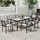 Outsunny Sitzgruppe 7 tlg. Essgruppe für 6 Personen Esstisch mit 6 Stapelbare Stühle, Esszimmergruppe Küchentisch-Set mit Stahlgestell Balkonmöbel Gartenmöbel für Terrasse, Balkon Grau