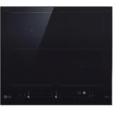 LG CBIZ2437B Induktionskochfeld 60 cm, Leistung von 2,5 bis 7,4 kW, 4 Zonen, 2 Flex-Zonen, 15 Leistungsstufen + Boost, unabhängige Touch-Slide-Steuerung, WLAN, Schwarz