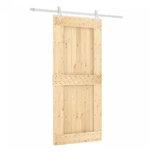 vidaXL Schiebetür mit Beschlag 90x210 cm Massivholz Kiefer