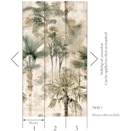 A.S. Création A.S. Creation Fototapete Palmen Floral 1,59 m x 2,8 m Beige-Grün FSC®