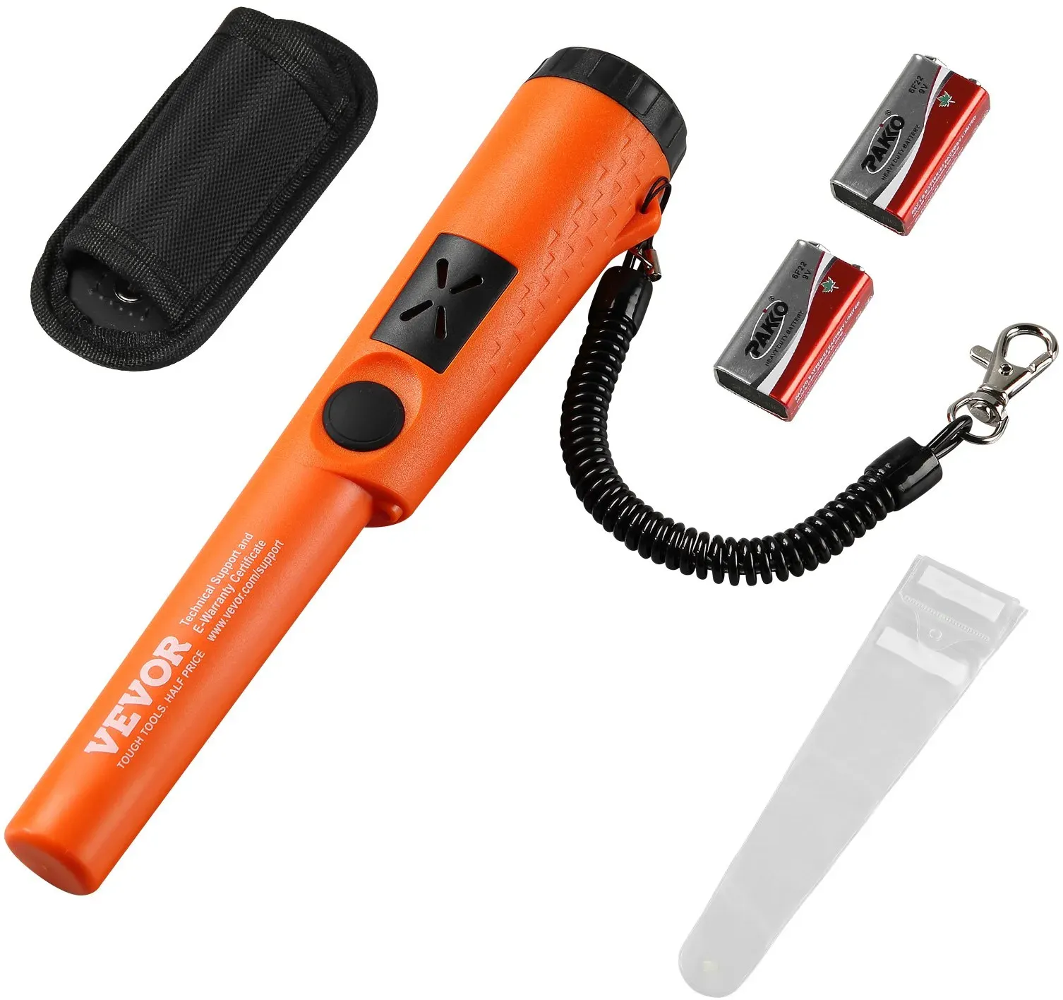 VEVOR Metalldetektor Pinpointer IP66 Komplett Wasserdichter Metallsuchgerät 5cm Erkennungstiefe Propointer Schatzsuche mit 3 Modi Ton/Vibration/Ton + Vibration 9V Batterie & Samtbeutel Inklusive