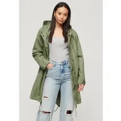 Superdry für Damen. W5011490A Alter grüner Militärparka (XL), Lässig, Baumwolle, Langarm