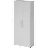 Hammerbacher Aktenschrank grau 4 Fachböden 80,0 x 33,0 x 188,0 cm