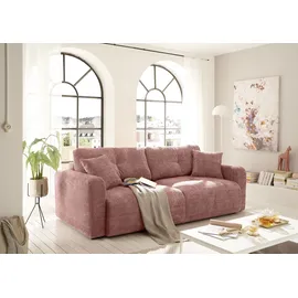 ed exciting design "Bullet", rot (coral), B:235cm H:88cm T:120cm, 95% Polyester, 5% Polyamide, Sofas, Schlafsofa, mit Bettkasten & 2 Zierkissen