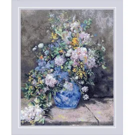 Riolis Kreuzstich Stickpackung Frühlingsstrauß nach P.A. Renoirs Gemälde, Zählmuster, 40x50cm