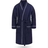 Normani Herren Morgenmantel mit Waffel-Piqué Bali in Navy | Gr.: M