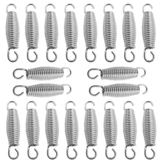 Dbvnnsy 20pcs Trampolin-Feder-Werkzeug, verzinkte Feder-Set Hochleistungsvergaser Fitnessfedern mit Haken-Trampolin-Ersatzteilen für Trampolin-Ersatzsilber