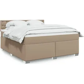 vidaXL Boxspringbett Matratze Cappuccino-Braun 180x200 cm Kunstleder