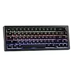 EPOMAKER EK68 65% Gasket NKRO Mechanische Tastatur, Hot Swappable Dreifach-Modus Gaming-Tastatur mit 3000mAh Akku, RGB-Beleuchtet für Büro/Home/Win/Mac (Black Silver, Flamingo Switch)