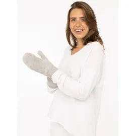 Zwillingsherz Fäustlinge ZWILLINGSHERZ, Damen, grau (hellgrau), Strick, Kaschmir, unifarben, Handschuhe Fäustlinge, aus reinem Kaschmir