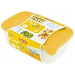 Curver Fresh & Go Lebensmittelbehälter-Set 2L + 1L + 0,5L - gelb