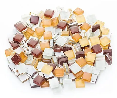 Softglas-Mosaik, Brauntöne, 10 x 10 mm, 200 g