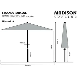 MADISON N.Y Sonnenschirm Ø 400 cm grey