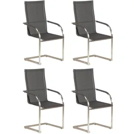 SonnenPartner Infinity Freischwinger Gartensessel 55 x 55 x 103 cm schwarz 4 St.