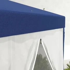 Outsunny Pavillon 3,94 x 3,41 m inkl. 6 Seitenteile Blau