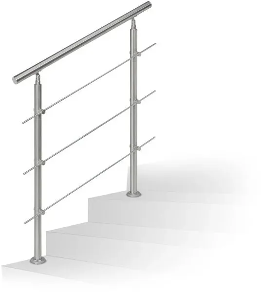 Relaxdays Treppengeländer Edelstahl Silber