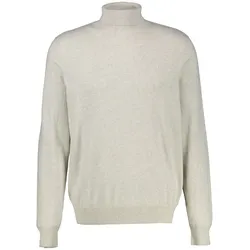 Rollkragenpullover LERROS "LERROS Rollkragen-Strickpullover", Herren, Gr. XXXL, weiß (broken weiß melange), 100% Baumwolle, ohne Ausschnitt, Langarm, Pullover