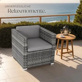 Tectake Rattansessel 70 x 69 x 65 cm Grau