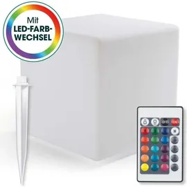 EasyMaxx Solar-Leuchte Dekowürfel weiß