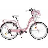 Damenfahrrad Davi Emma 26", 7 Gänge, 155-180 cm, Rosa/Schwarz - Rosa/Schwarz