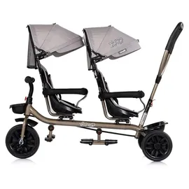 Chipolino Zwillingsdreirad Hip Hop, zwei Kinder, bis 40 kg, Sitze 360° drehbar hellbraun