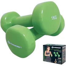 Donic Schildkröt Schildkröt 960205 - Vinyl-Hanteln, 1,0 kg Set, limegreen, Heim-Fitnessgerät
