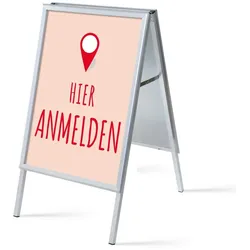 SHOWDOWN Displays Showdown Kundenstopper - DIN A1 - Komplett-Set - Hier Anmelden Deutsch - Rot/Schwarz