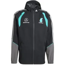 adidas Men's MERCEDES - AMG PETRONAS FORMULA 1 TEAM MECHANICS RAIN JACKET, black/grey two, S