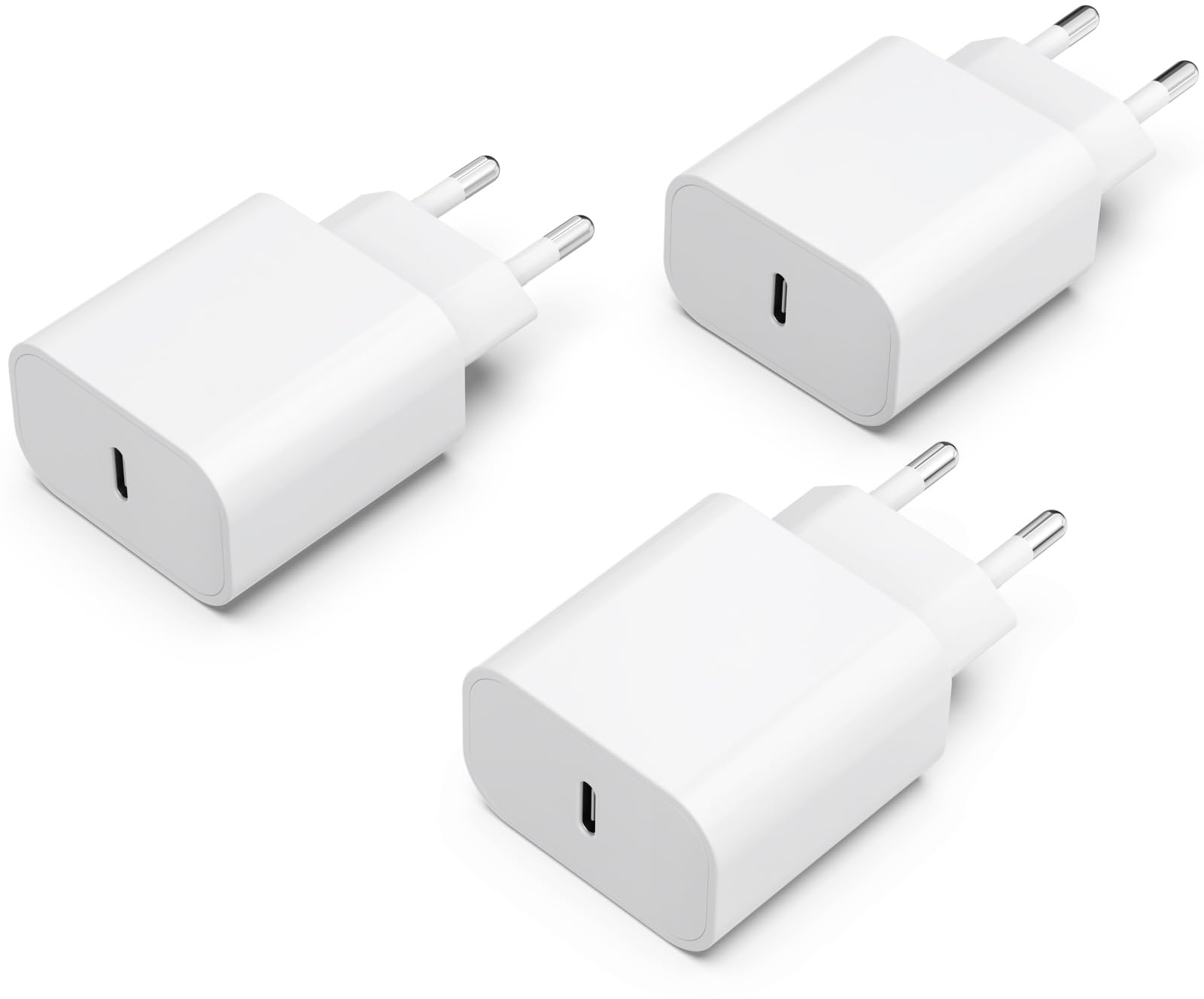 25W Apple USB C Ladegerät 3 Pack iPhone Netzteil für iPhone 15 Pro Max Plus iPhone 14 13 12 11 XR SE Samsung Stecker Power Adapter Ladestecker schnellladegerät Ladeadapter Netzstecker Ohne Ladekabel